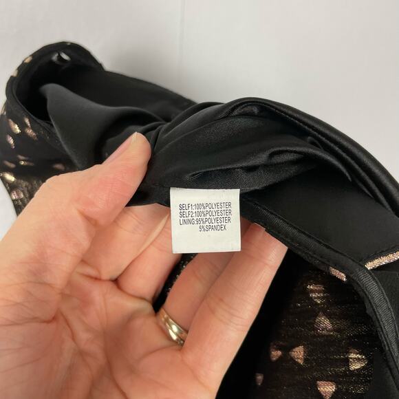 Phoebe | Black Sheer Laser Cut Triangle Metallic Layered A-line Cocktail Dress - Picture 7 of 8